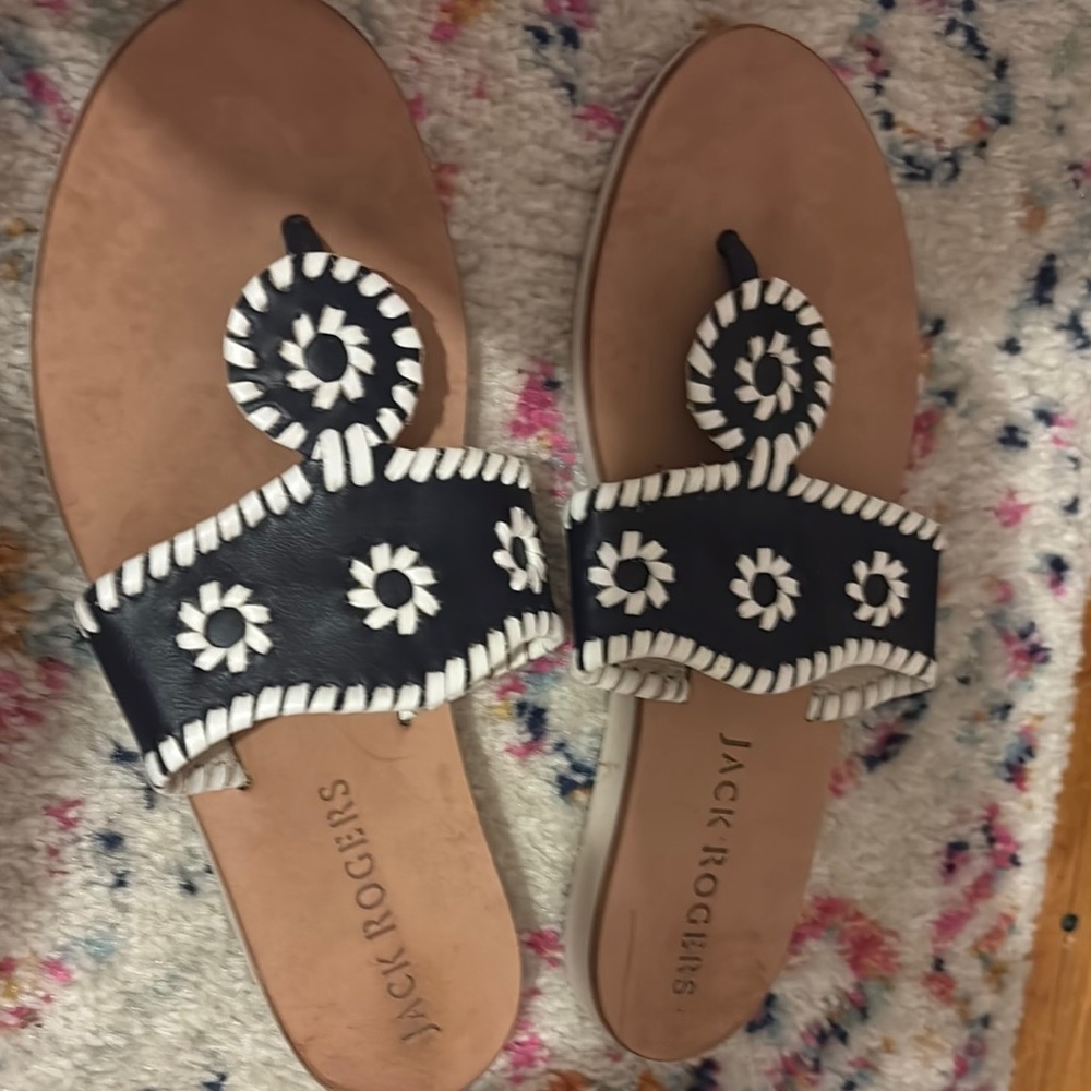 Jack Rogers Women's Navy and White Sandals